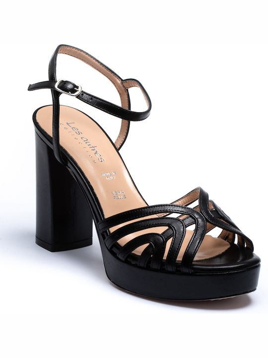 Les Autres Platform Leather Women's Sandals Black 2849V/NERO