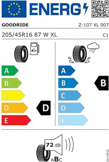 Goodride Z-107 Zupereco 205/45R16 87W Anvelopă de Pasageri pentru Anvelope auto Vara