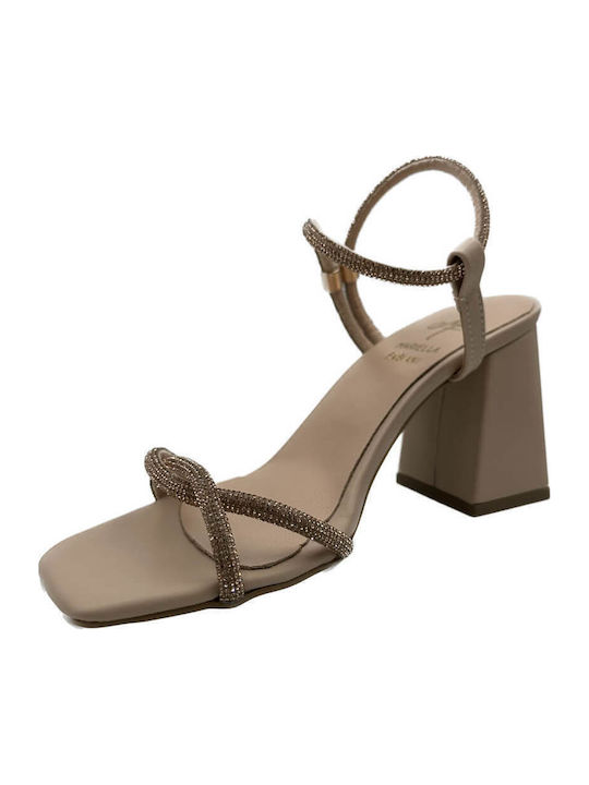 2304/7 Leder Sandalen mit Strass Rosa