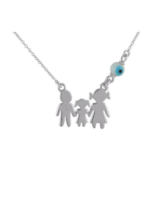 Silver necklace 925 Family Mom, Dad, Girl, Silver necklace 925 Family Mom, Dad, Girl