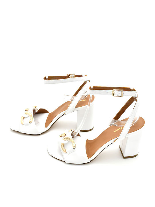 Leder Sandalen Weiß