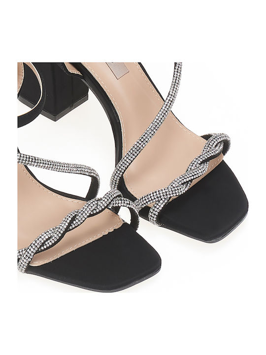 Tsoukalas Sandalen mit Strass Schwarz Tsoukalas Sandalen mit Strass Schwarz