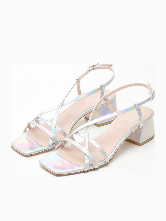 Leder Sandalen Silber