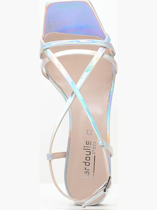 Leder Sandalen Silber