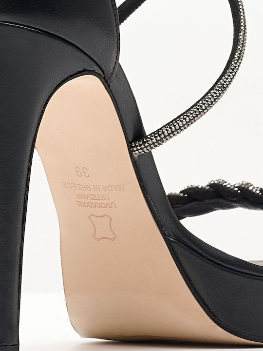 Din piele Sandale Negre