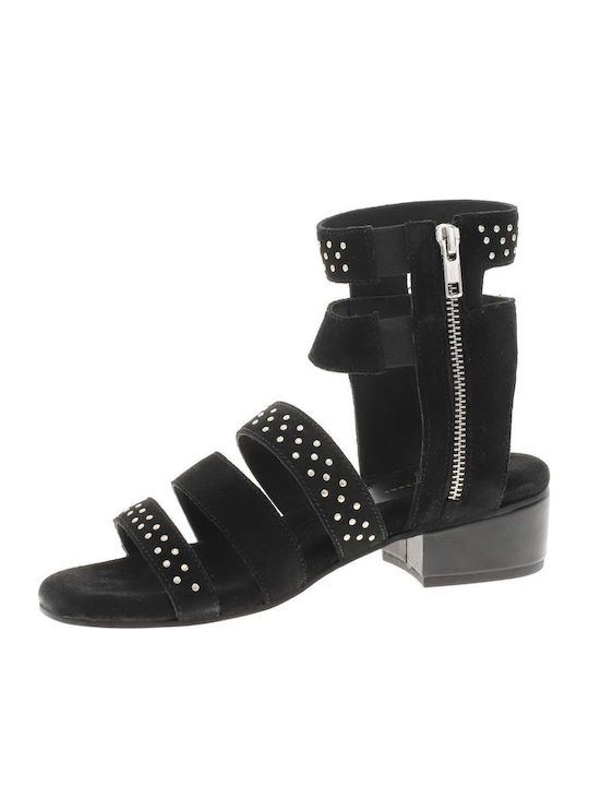 Wildleder Damen Sandalen in Schwarz Farbe