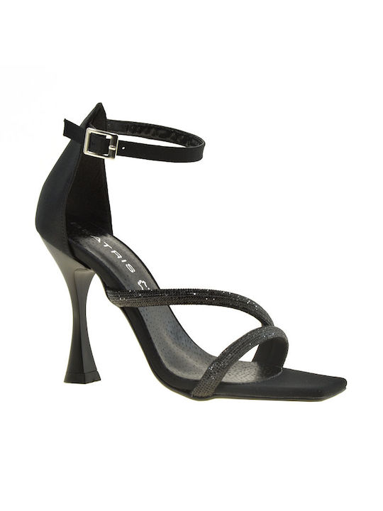 Piedini Stoff Damen Sandalen in Schwarz Farbe