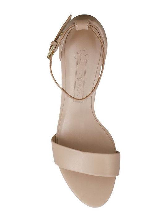 Leder Sandalen Beige