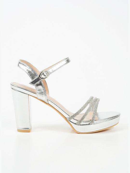 Piazza Shoes Women's Sandals with Strass Silver