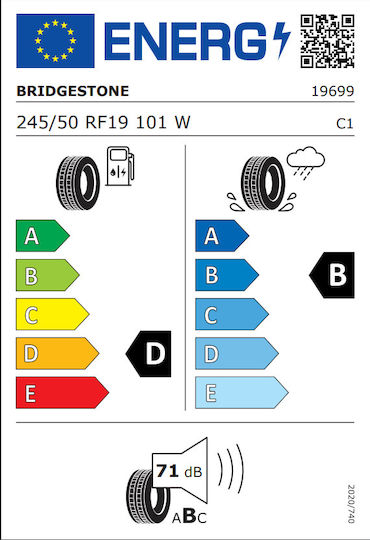 Bridgestone Turanza Rft Runflat 245/50R19 101W Θερινό Λάστιχο για Επιβατικό Αυτοκίνητο