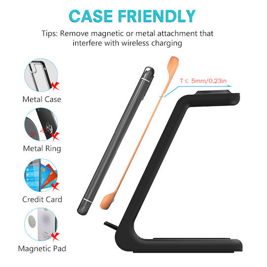 Techsuit Charging Stand 10W in Black color (CHWR016)