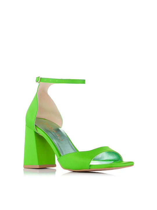 Tomas Shoes Fabric Women's Sandals with Ankle Strap Green