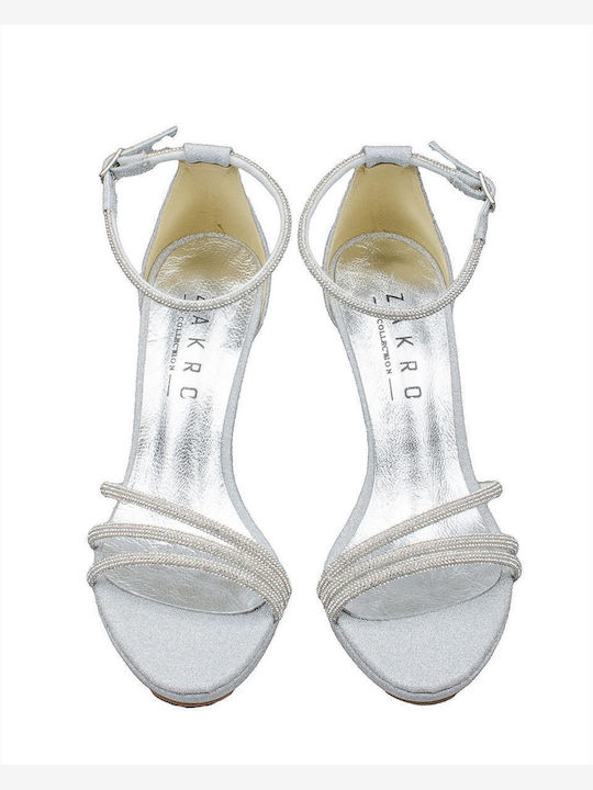 Zakro Collection Damen Sandalen in Silber Farbe