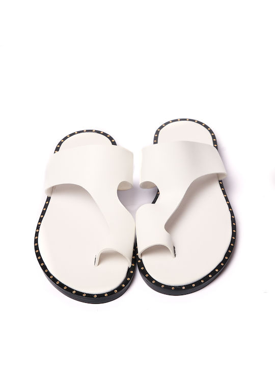 Malesa Women's Flat Sandals in White Color