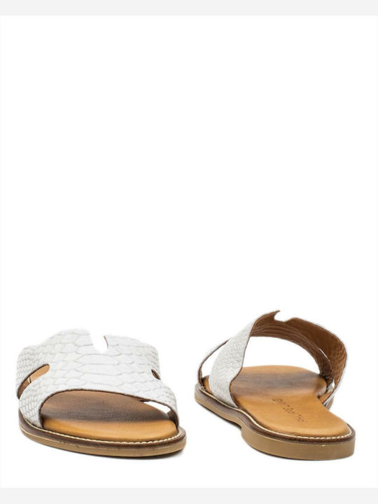 Leder Flache Sandalen für Damen in Gray Farbe