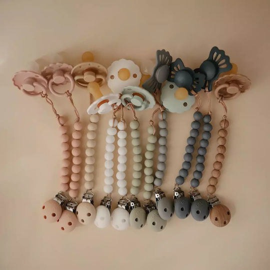Mushie Κλιπ Πιπίλας με Χάντρες από Σιλικόνη Μπλε