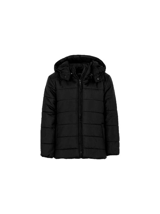 Losan Kids Quilted Jacket Short with Lining & Hood Black C06-2E03AA