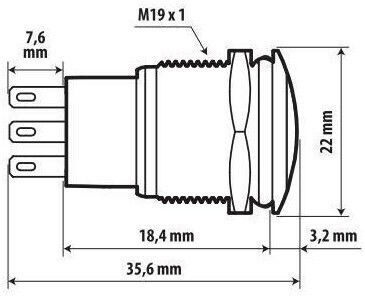 Lampa Διακόπτης On/Off Αυτοκινήτου 12V-24V Μπλε