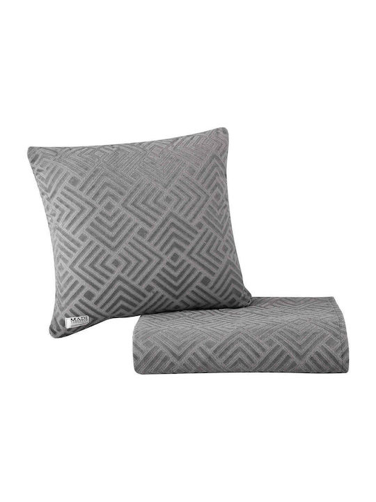 Madi Lavir Ριχτάρι Πολυθρόνας Ζακάρ 180x180εκ. Grey 2975-01