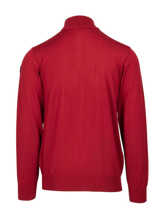 Paul & Shark Men's Long Sleeve Sweater with Zipper Red