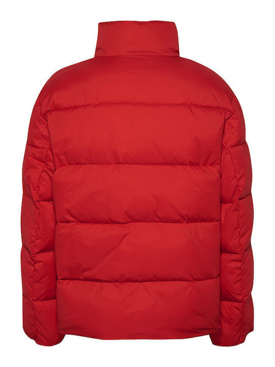 Tommy Hilfiger Scurt Jachetă de femei Puffer pentru iarnă Roșu