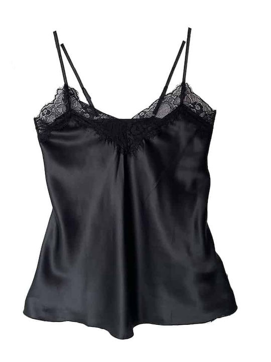 Cootaiya Women's Summer Satin Babydoll Black