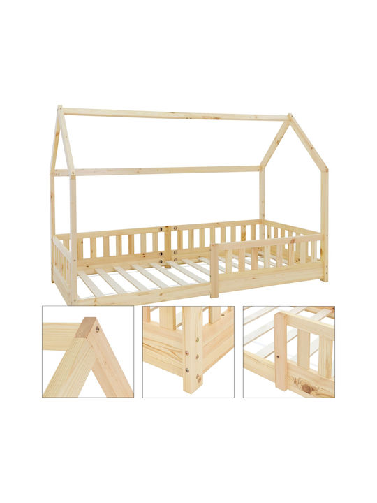 Kids Bed Single Beige for Mattress 90x200cm