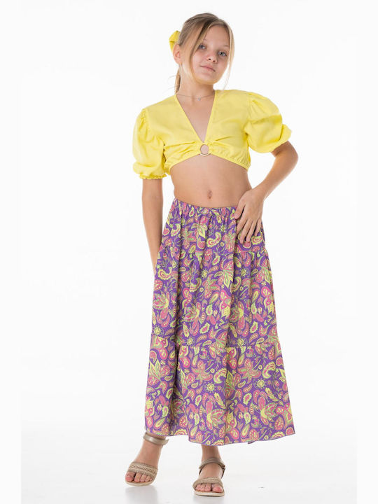 Genius Kids Set with Skirt Summer 2pcs Yellow