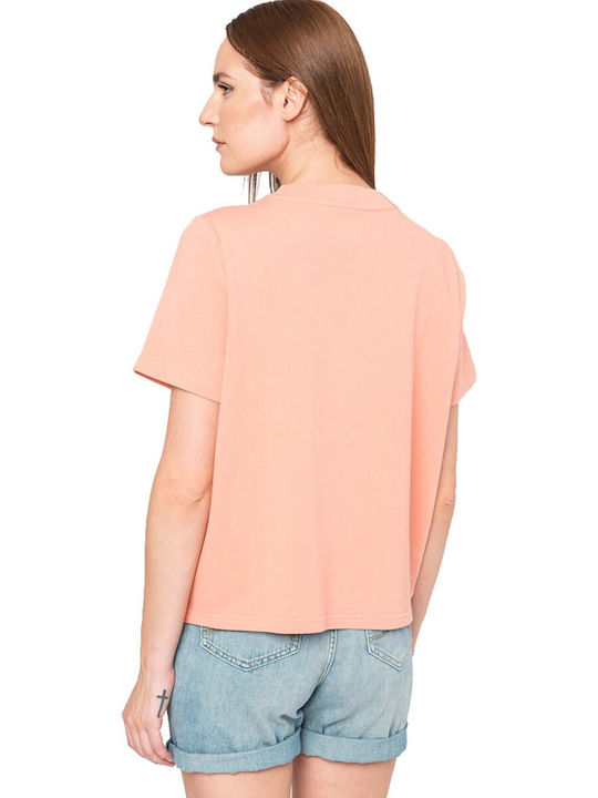 Mustang Women's Summer Blouse Cotton Short Sleeve Pink