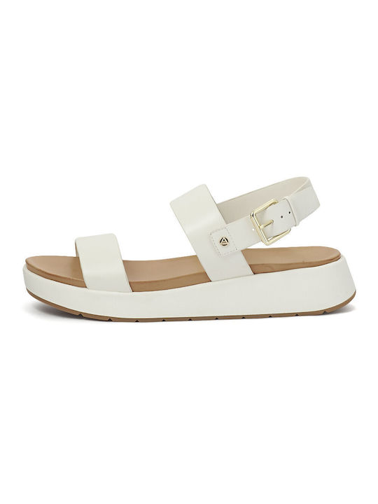 Aldo Women's Leather Ankle Strap Platforms White