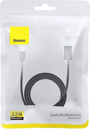 Baseus USB 3.0 Кабел USB-A мъжки - USB-A женски Черно 1.5м B00631103111-02