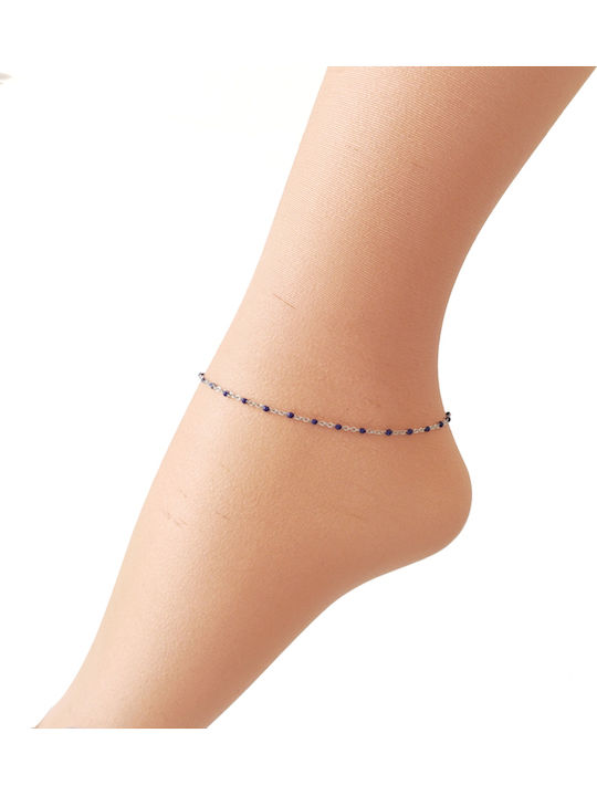 The Art of Beading Stahl Fußarmband Blau 24cm BΠ07