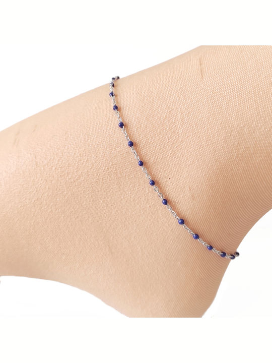 The Art of Beading Stahl Fußarmband Blau 24cm BΠ07