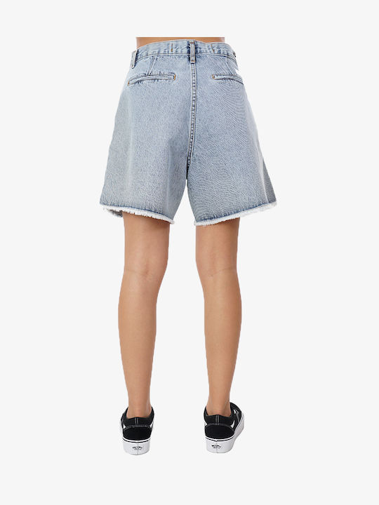 Sac & Co Women's Jean High-waisted Shorts Light Blue