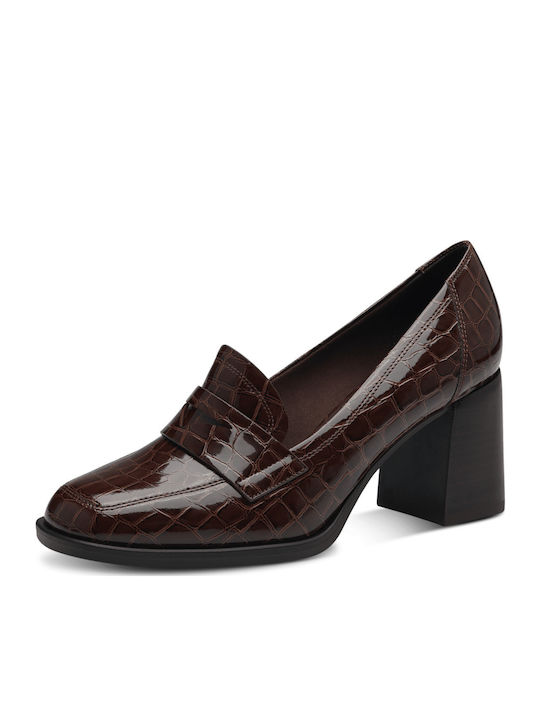 Anatomic Patent Leather Brown Medium Heels