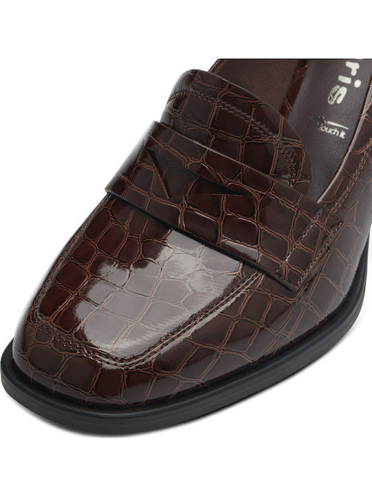 Anatomic Patent Leather Brown Medium Heels