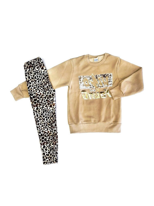 Kinder-Set mit Leggings Winter 2Stück Ecru