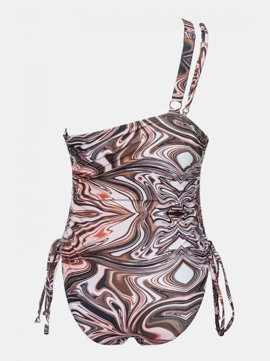 One Piece Swimsuit with Removable Padding Brown