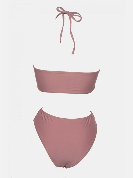 Swimsuit with Openings and Removable Padding Pink