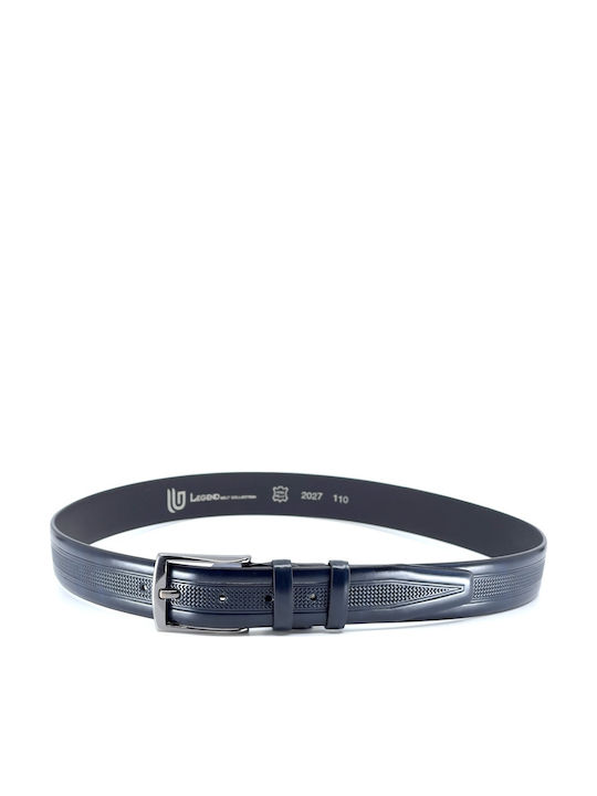 Men's Belt Leather Navy Blue