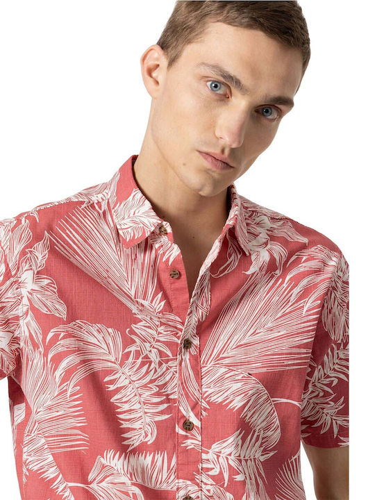 Short-sleeved Shirt Floral Red