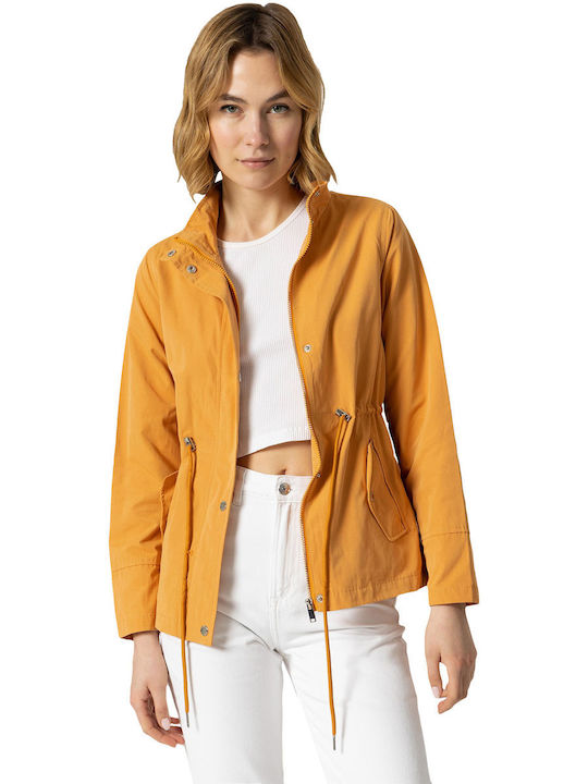 Tiffosi Women's Short Puffer Jacket for Spring or Autumn Orange 10049165-356