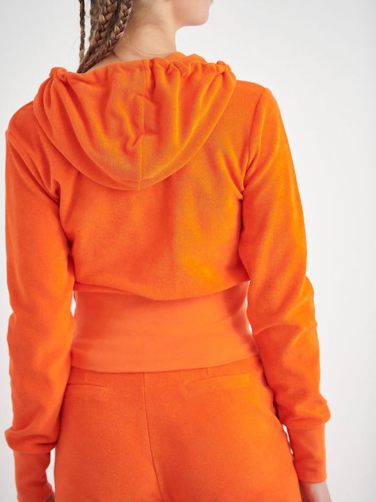 SugarFree Women's Hooded Cardigan Orange