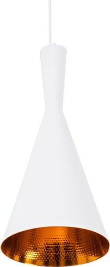 GloboStar Shanghai Ceiling Light White Bell with E27 Socket 19x38x38cm