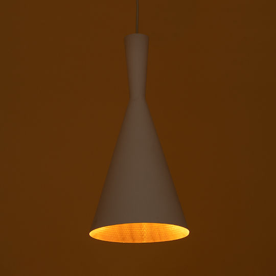 GloboStar Shanghai Ceiling Light White Bell with E27 Socket 19x38x38cm