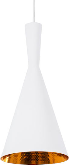 GloboStar Shanghai Ceiling Light White Bell with E27 Socket 19x38x38cm