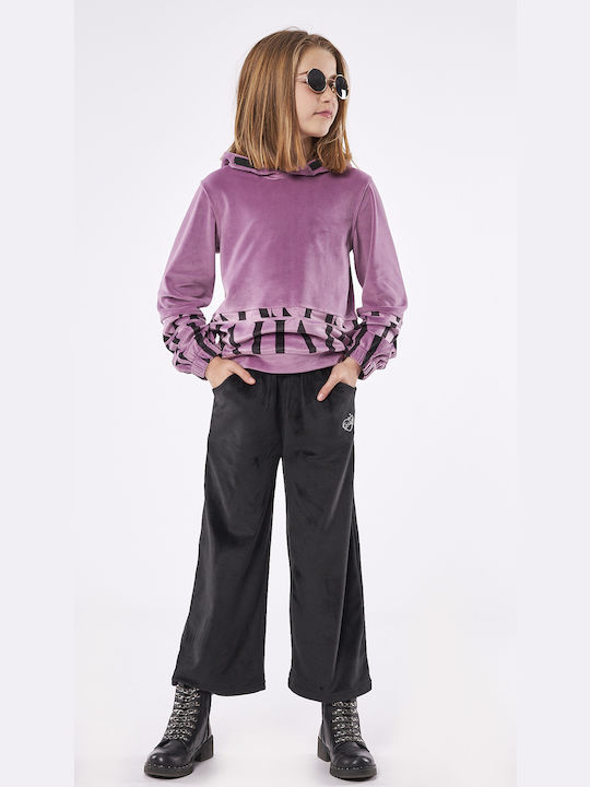 Εβίτα Kids Sweatpants Set Purple 2pcs