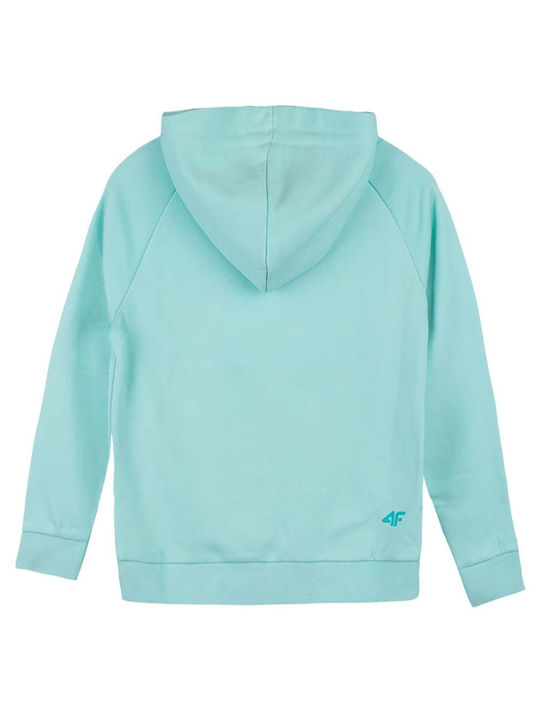 4F Kids Sweatshirt with Hood Turquoise