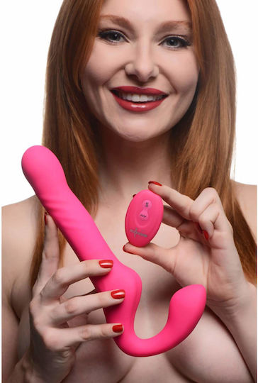 Strap U Trägerlos Strap On mit Dildo in Rosa Farbe