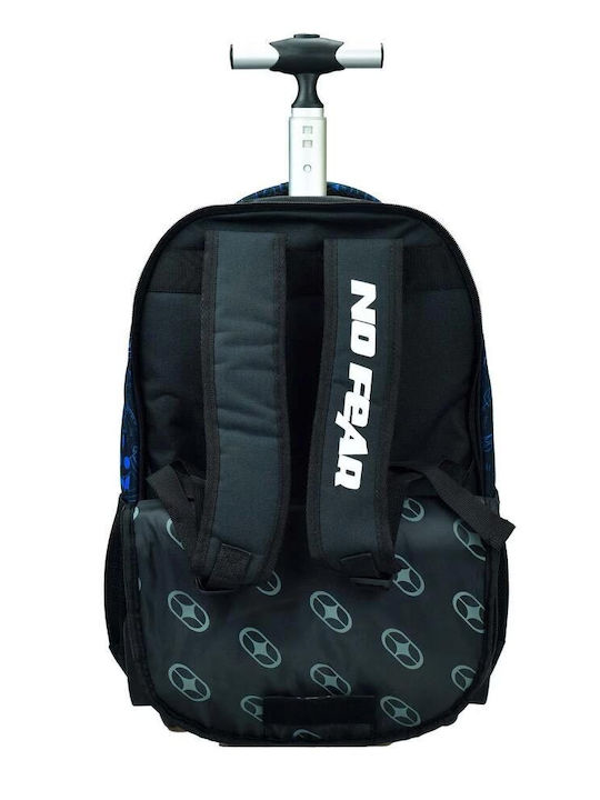 No Fear School Bag Trolley Elementary, Elementary Blue with Water Bottle Holder 30Liters